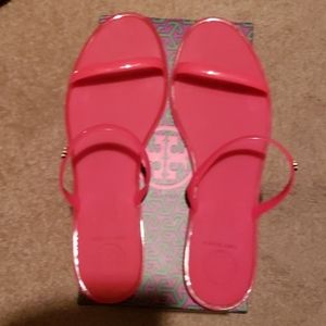Size 9 Tory Burch two band jelly slides